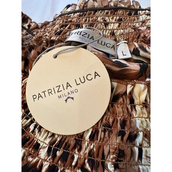 Patrizia Luca Milano Mixed Animal Print Off-Shoulder Mid-Crop Top Large - Picture 4 of 7